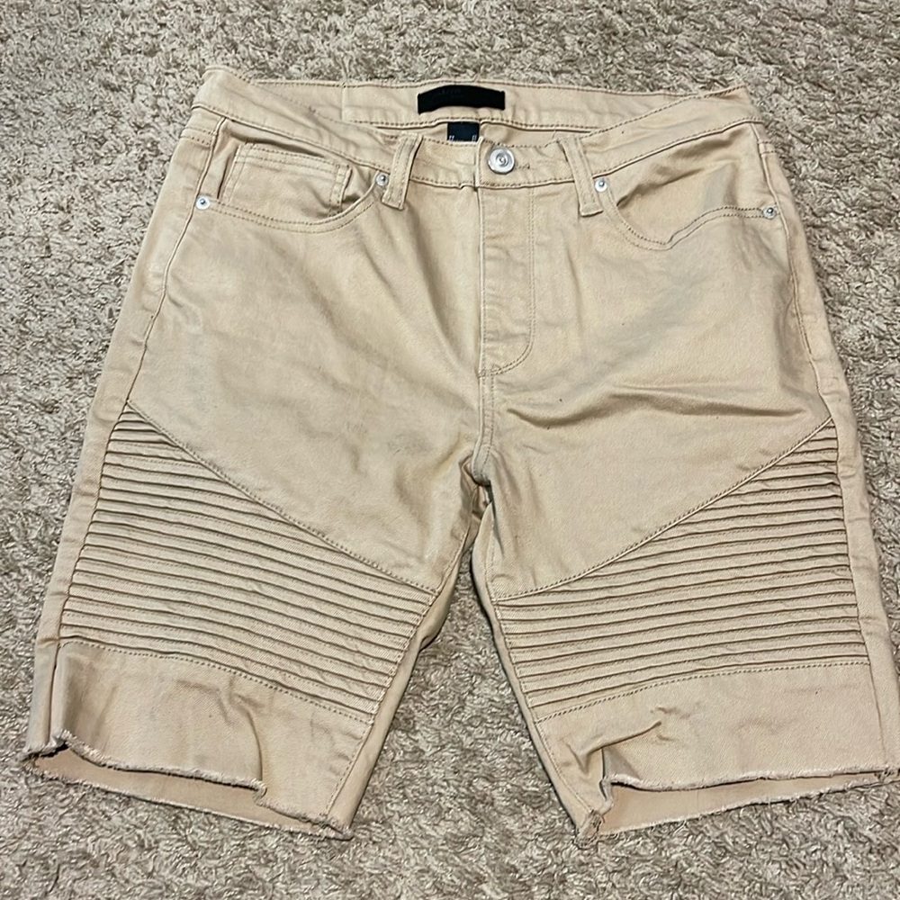 Men’s Tan Denim Rigged Shorts